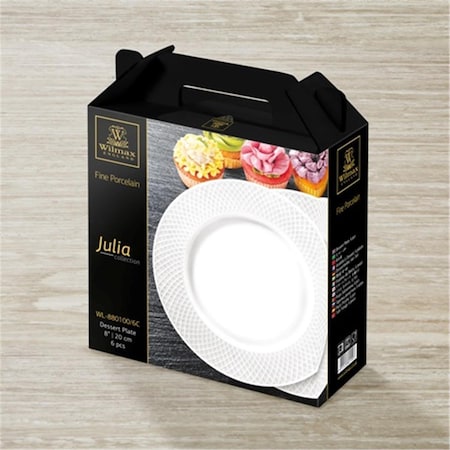 Wilmax 8 in. Dessert Plate Set of 6, White - Pack of 6 WL-880100 / 6C